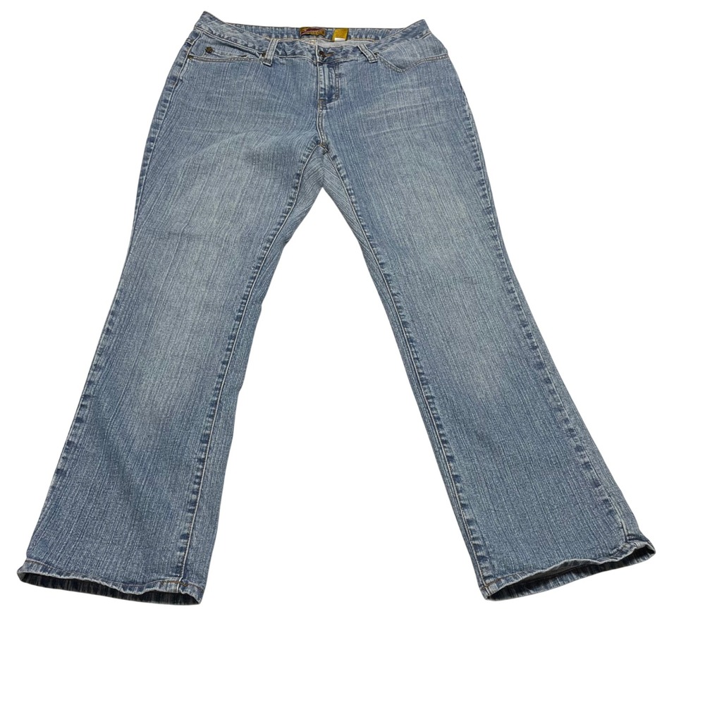 Womens Jeans 16 Blue Y2K‎ Rhinestone Embroidered Glam Bootcut Denim Retro Boho